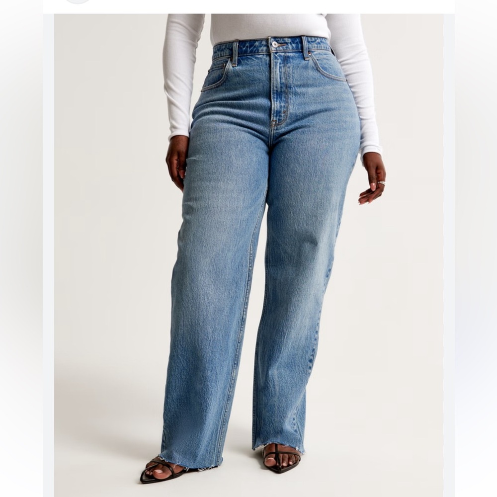 Abercrombie & Fitch The 90s Relaxed Curve High Rise Denim Jeans Women’s Size 32